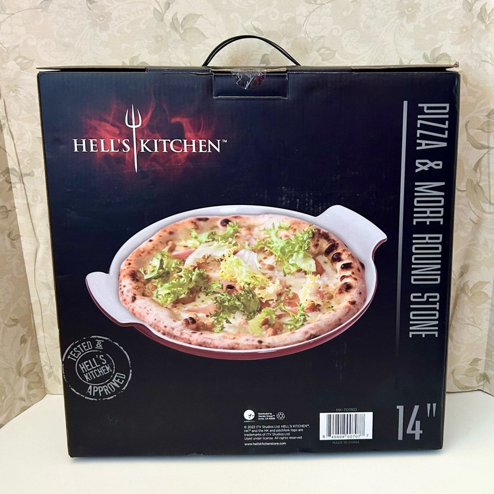Brand New Hell’s Kitchen 14” Pizza and More Round Stone Oven Safe Serving Dish